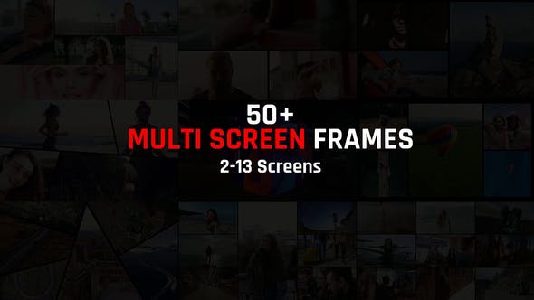 【AE模板】50组动态分屏多画面组合预设AE模板 Multi Screen Frames Pack