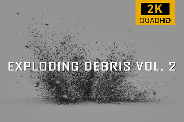 【2K视频素材】20组混凝土爆炸碎石飞溅特效动画 有透明通道 ActionVFX – Exploding Debris VOL. 2