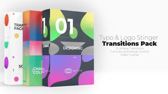 【FCPX插件】12组现代时尚图形标题LOGO转场过渡效果 Typo & Logo Stinger Transitions Pack