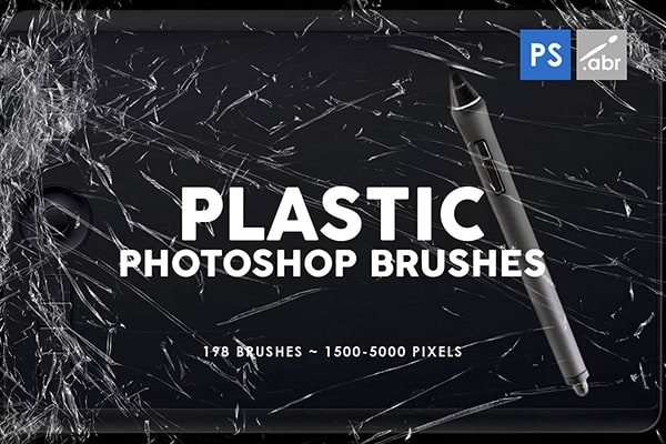 【PS笔刷】198支透明塑料薄膜效果PS特效笔刷 198 Plastic Photoshop Brushes