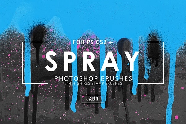 【PS笔刷】214支独特的喷漆涂抹效果PS笔刷 214 Spray Photoshop Brushes