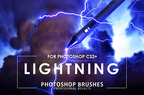 【PS笔刷】50支雷击闪电雷电效果Photoshop笔刷 50 Lightning Photoshop Brushes