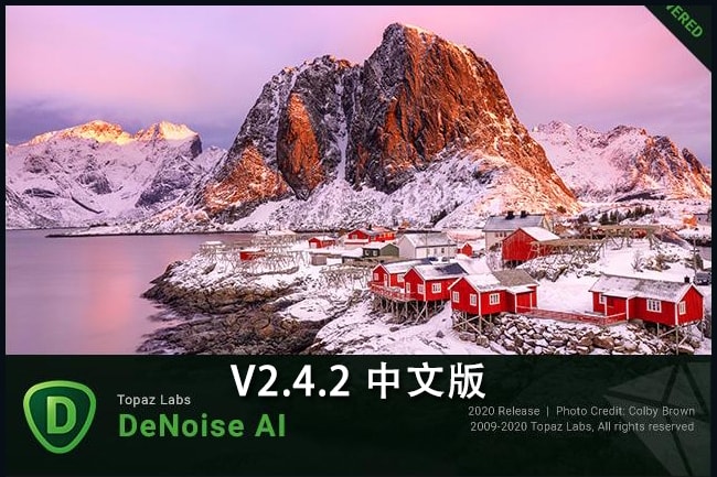 【软件/PS插件】图片人工智能AI降噪去颗粒处理软件 Topaz DeNoise AI v2.4.2 Win/Mac汉化版
