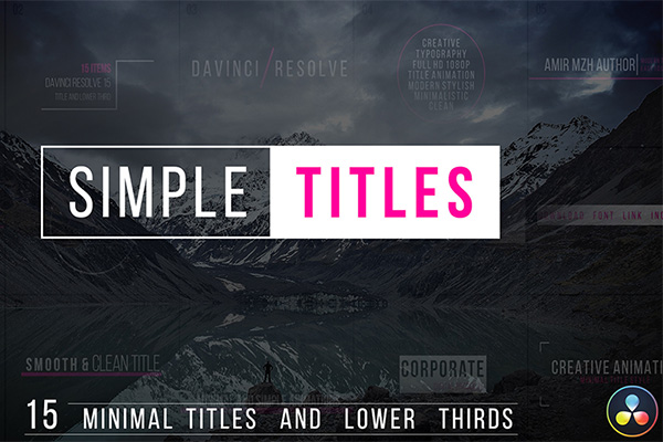 【达芬奇模板】15组现代简洁文字标题设计动画 Simple Titles