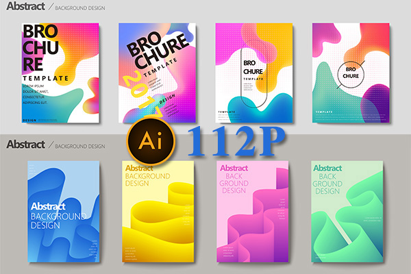 【矢量素材】112款炫彩海报封面主视觉几何创意平面广告背景矢量AI素材