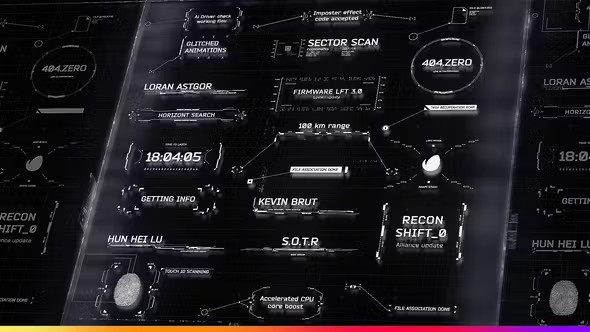 【AE模板】未来科技感HUD呼出指示线文字标题展示动画 HUD Titles and Call-Outs Pack