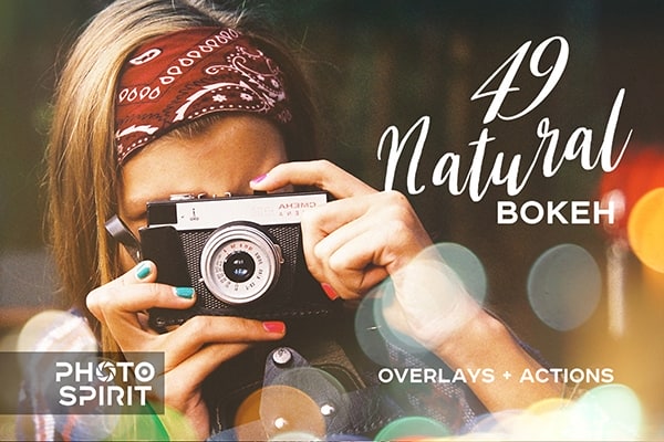【图片素材】49张自然散景光斑效果叠加图片素材+PS动作 Natural Bokeh Effect