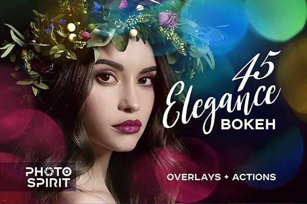 【图片素材】45张优雅散景光斑光效叠加图片素材+PS动作 Elegance Bokeh Overlays