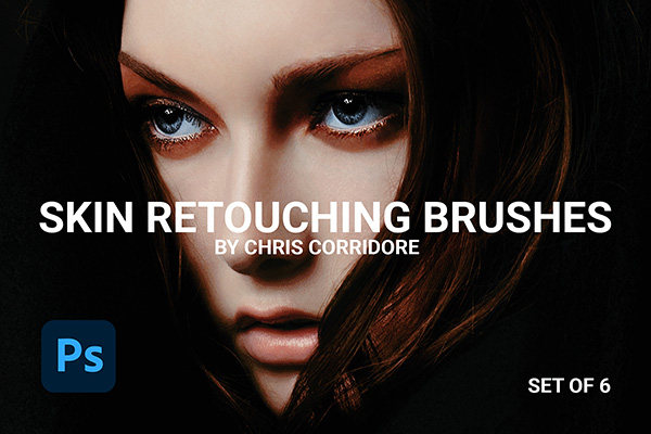 【PS笔刷】6套人像皮肤修饰Phoshop笔刷 Skin Retouching Brushes Set of 6