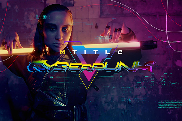 【FCPX插件】55个赛博朋克酷炫科技感标题HUD霓虹灯牌LOGO标题转场动画 motionVFX – mTitle Cyberpunk