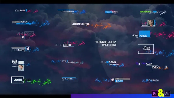 【AE/PR模板】20组时尚创意粒子标题字幕条动画模板预设 Creative Lower Third With Particles