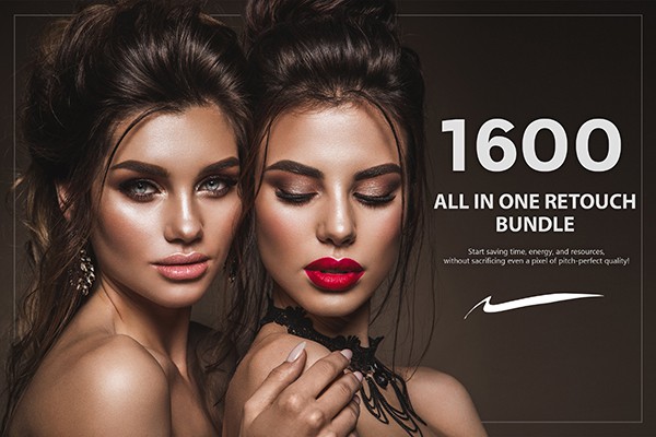 【LR预设】1600+多合一时尚人像调色润饰Lightroom预设套装 1600+ All In One Retouch Bundle