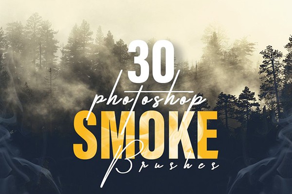 【PS笔刷】30支逼真的烟雾烟熏镜头PS笔刷 30 Smoke Photoshop Brushes