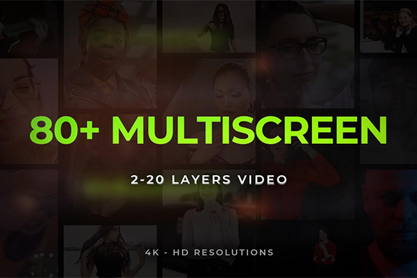 【PR模板】20组视频分屏网格多画面组合预设 Multi Screen Pack And Online Choir