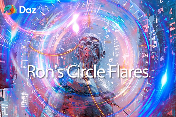 【图片素材】105张未来科技感赛博朋克霓虹发光HUD圆形光斑叠加合成素材 Ron’s Circle Flares