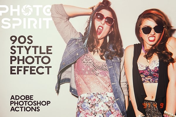 【PS动作】90年代胶片风格的相机拍摄效果PS动作 90s Style Photo Effects For Photoshop