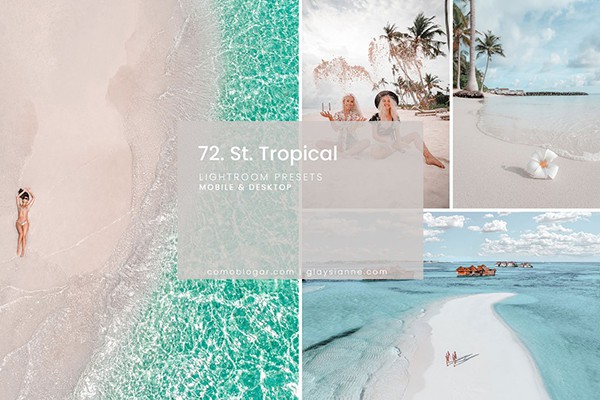 【LR预设】5款明亮通透夏季旅拍人像Lightroom预设ACR预设 St.Tropical  Lightroom Presets