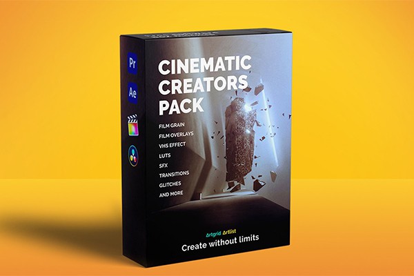 【视频素材】胶片颗粒光晕灼烧毛刺VHS视频音效LUTS素材包 Artlist – Cinematic Creator Pack 2020