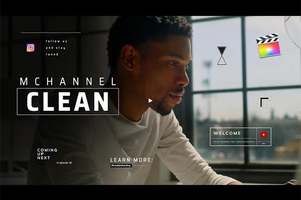 【FCPX插件】60种社交媒体简洁图形设计文字标题介绍包装动画 motionVFX – mChannel Clean