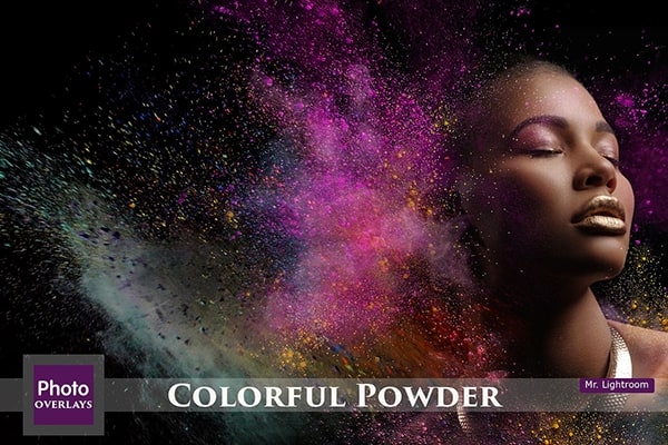 【图片素材】60张缤纷色彩粉末爆炸效果图片叠加素材 60 Colorful Powder Explosion Overlays