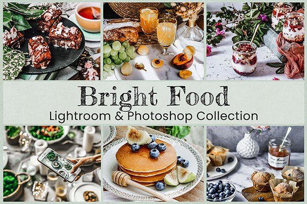 【LR预设】6款明亮通透淡雅美食摄影Lightroom预设手机LR调色预设 6 Bright Food Photo Edit Collection