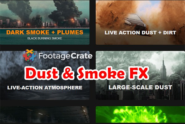 【4K视频素材】339个烟雾灰尘粉尘爆炸冲击波特效合成4K视频素材有透明通道 Production Crate – Dust Smoke FX