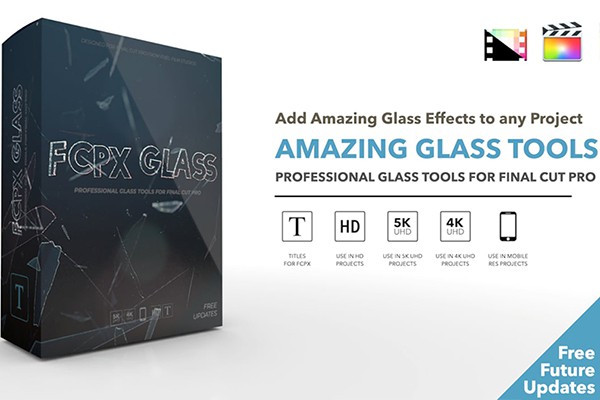 【FCPX插件】专业玻璃棱镜图形叠加反射滤光效果动画特效 Pixel Film Studios – FCPX Glass