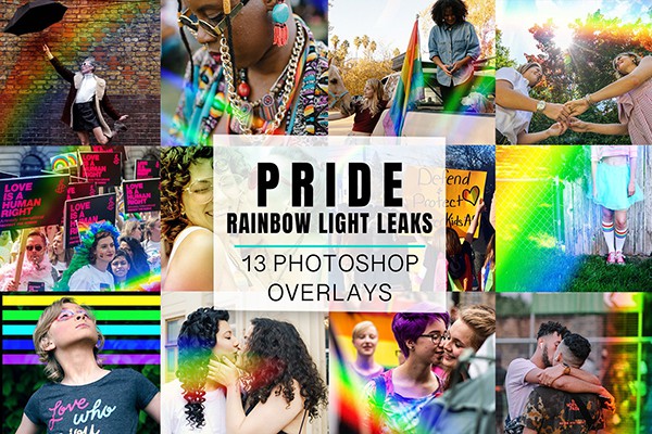 【图片素材】13张高品质照片彩虹叠加PNG图片素材 Rainbow Overlays