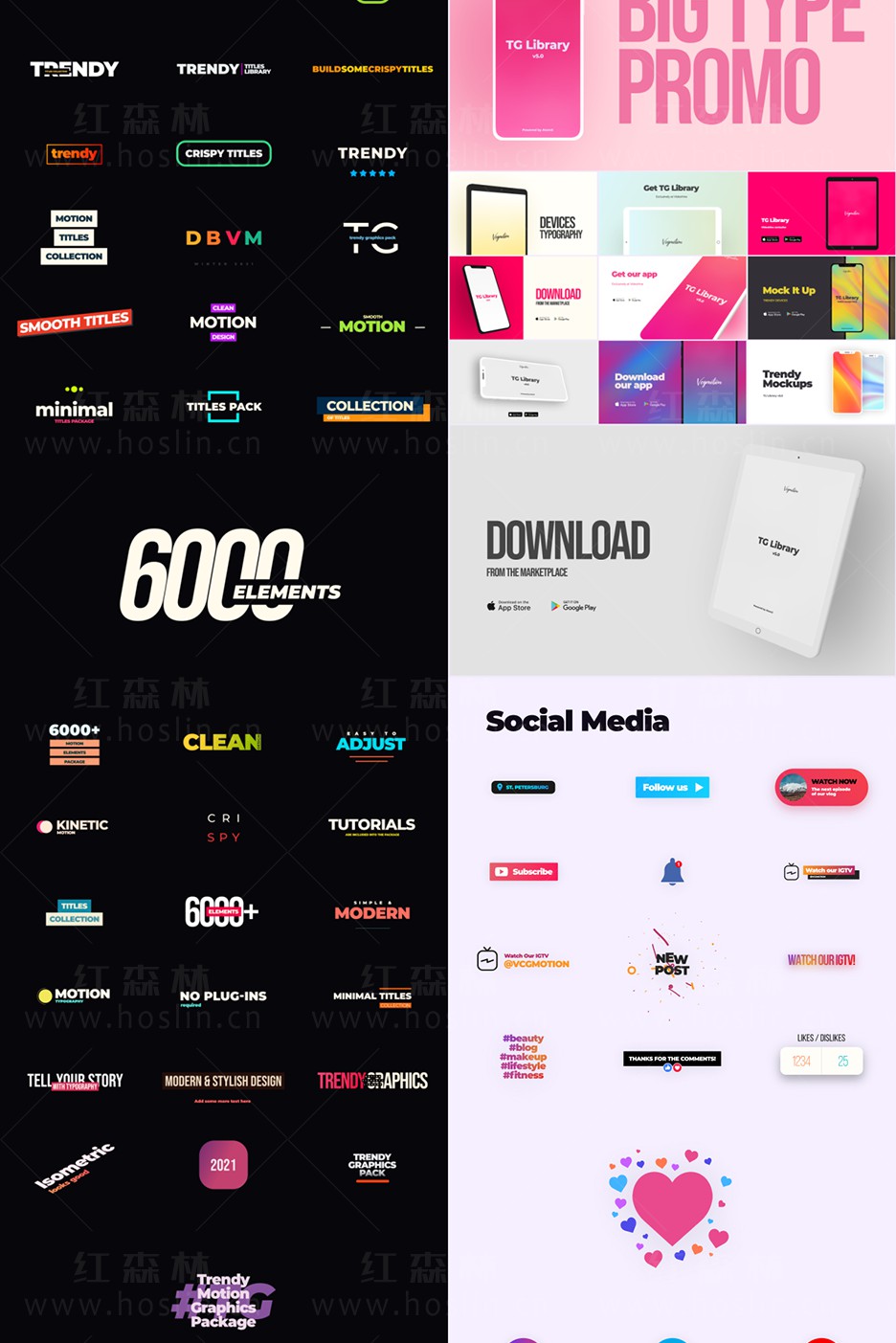 【AE/PR脚本预设】6000种社交媒体文字标题排版设计转场LOGO图标MG图形动画 Trendy Graphics V5.4插图(6)