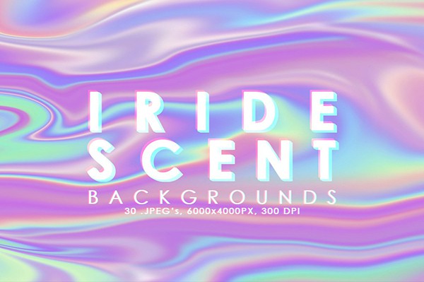 【图片素材】30张抽象流动彩虹色渐变纹理背景图片素材 Iridescent Abstract Backgrounds