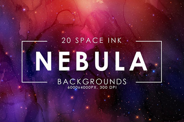 【图片素材】20张太空星云水墨纹理背景图片素材 Nebula Ink Backgrounds