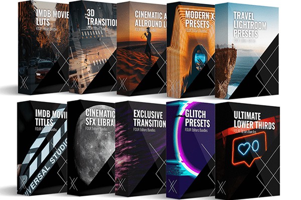 【视频素材】3000+视频转场过渡文字标题动画音效调色LUT叠加特效合集包 Platinum Bundle：Complete All in 1-3000+