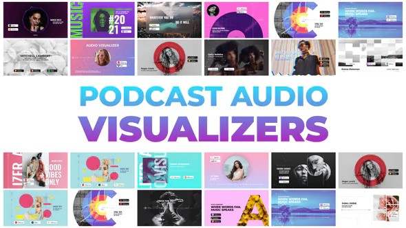 【AE模板】20种音频可视化动态图形包装宣传展示动画 Podcast Audio Visualizers