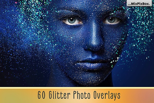 【图片素材】60张闪闪发光金屑彩屑闪烁粒子照片叠加合成素材 Glitter Photo Overlays