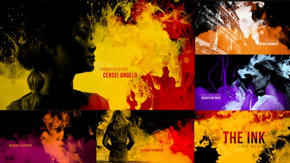 【AE模板】中国风彩色水墨滴落晕开溶解图文介绍开场片头动画 The Ink Opener