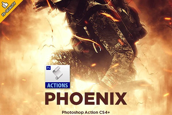 【PS动作】凤凰涅槃烈焰重生火焰特效PS动作 Phoenix CS4+ Photoshop Action