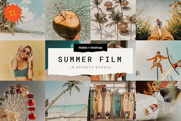 【LR预设】15个夏日旅拍风景人像复古胶片美学Lightroom调色预设 15 Summer Film Lr Presets Bundle