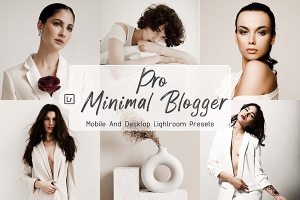【LR预设】10个极简主义浅淡冷色旅拍人像摄影Lightroom调色预设ACR预设 Pro Minimal Blogger Desktop & Mobile