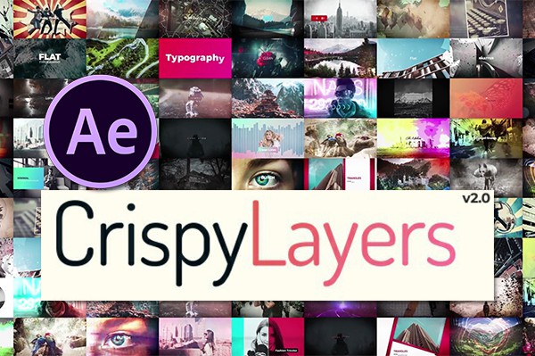 【AE模板】1500种视频包装转场粒子光效图形划痕调色背景故障图形视觉特效预设 CrispyLayers V2 – 1500+ Video Presets & Assets