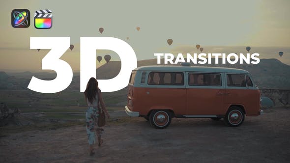 【FCPX插件】16个三维翻转转场过渡动画预设 3D Transitions