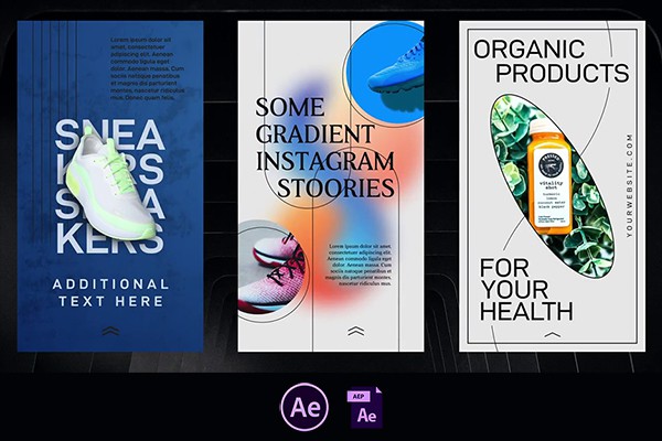 【AE模板】12个竖版抖音媒体小视频个性展示开场动画 Creative Instagram Stories