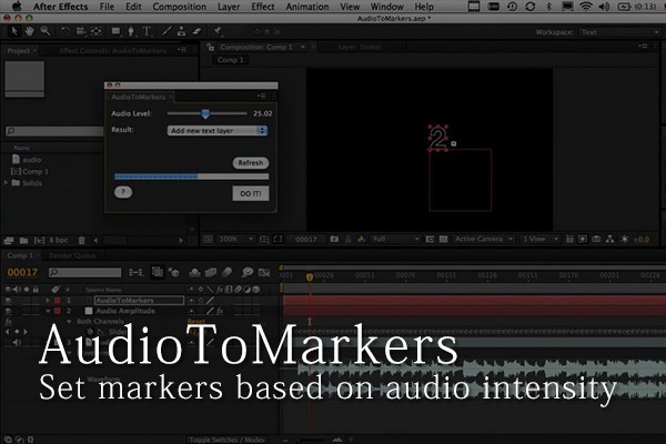 【AE脚本】将音频转换为关键帧给图层添加标记 AudioToMarkers v1.54