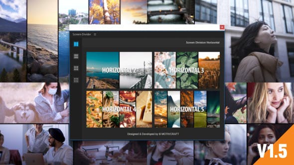 【AE/PR脚本】视频分屏多画面网格组合动画预设 Multi Screen Split Divider Extension v1.5/Multi Screen Maker v2