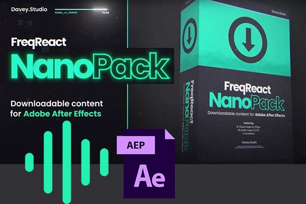 【AE模板】音频可视化视觉特效音乐播放动画 FreqReact Nano Pack