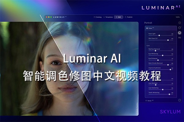 【视频教程】AI智能调色修图软件Luminar AI 中文视频教程