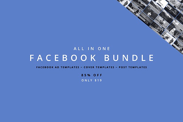 【PSD模板】101套脸书广告横幅宣传设计PSD文字模板 All in One Facebook Bundle