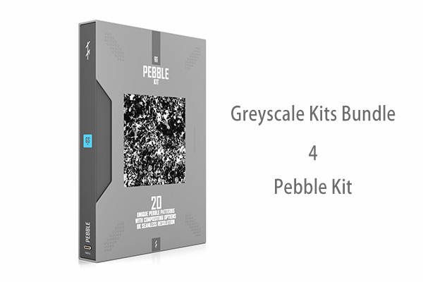 【材质贴图】20种岩石鹅卵石石头表面纹理8K图案材质贴图 tfmstyle Greyscale Kits Bundle – Pebble Kit