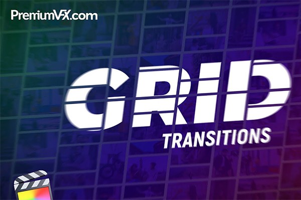 【FCPX插件】40组多屏多图网格分屏切换过渡转场预设 PremiumVFX – Grid Transitions 汉化版