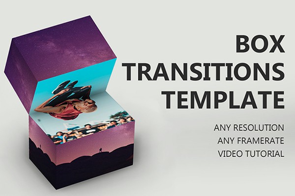 【达芬奇模板】24种三维盒子闭合打开翻转过渡转场动画 Box Transitions