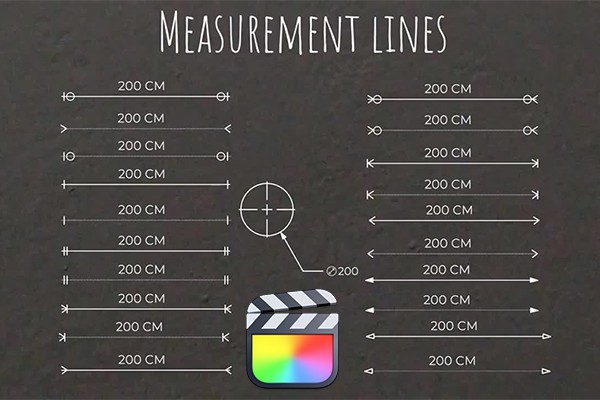 【FCPX插件】21个长宽高线条测量尺寸标注动画 Measurement Lines